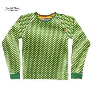 4 Funky Flavours Sz 146/152 (11-12Y) Green And Yellow Geometric Print Raglan Shi